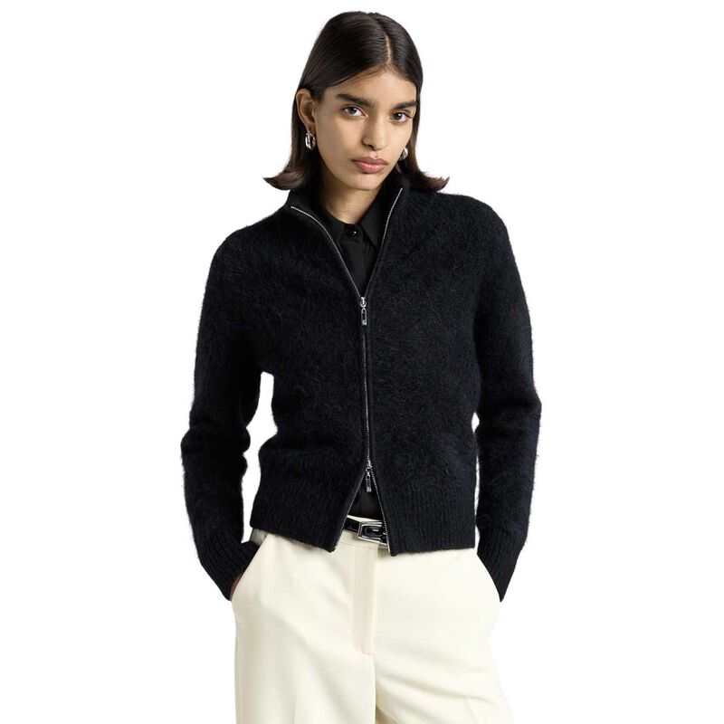 Cue Brushed Alpaca Blend Knit Zip Jacket image number 0